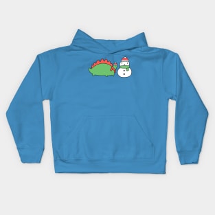 Stegosaurus and Snowman Kids Hoodie